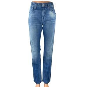 7 For All Mankind Slimmy Mens Blue High Rise Straight Slim Denim Jeans Pants 29